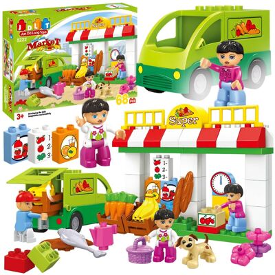 Bounn KLOCKI KONSTRUKCYJNE ZESTAW SUPER MARKET SKLEP MINI RYNEK 68 EL DLA DZIECI Bounn KLOCKI KONSTRUKCYJNE ZESTAW SUPER MARKET SKLEP MINI RYNEK 68 EL DLA DZIECI
