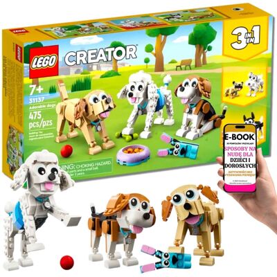 KLOCKI LEGO® 31137 Psiaki 3w1 – Zbuduj aż 9 Ras - Klocki LEGO dla dzieci kochających psy + EBOOK-3 KLOCKI LEGO® 31137 Psiaki 3w1 – Zbuduj aż 9 Ras - Klocki LEGO dla dzieci kochających psy + EBOOK-3
