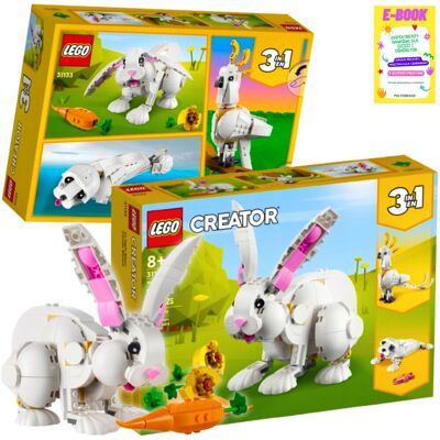 KLOCKI LEGO 3w1 Biały Królik Papuga Kakadu Biała Foka (31133) KLOCKI PREZENT + EBOOK KLOCKI LEGO 3w1 Biały Królik Papuga Kakadu Biała Foka (31133) KLOCKI PREZENT + EBOOK