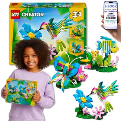 KLOCKI LEGO 3w1 Koliber Motyl Ryba Dzikie Zwierzęta (31384) Zestaw Lego na Urodziny Dzień Dziecka + EBOOK-2 KLOCKI LEGO 3w1 Koliber Motyl Ryba Dzikie Zwierzęta (31384) Zestaw Lego na Urodziny Dzień Dziecka + EBOOK-2