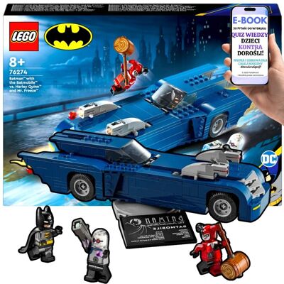 Klocki LEGO Autko Samochódd Batman Batmobil (76274) • Harley Quinn, Mr. Freeze i Batmobil DC LEGO PREZENT DLA CHŁOPCA Syna Wnuczka + EBOOK-2 Klocki LEGO Autko Samochódd Batman Batmobil (76274) • Harley Quinn, Mr. Freeze i Batmobil DC LEGO PREZENT DLA CHŁOPCA Syna Wnuczka + EBOOK-2