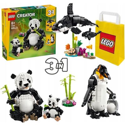 Klocki LEGO Creator 3w1 Dzikie zwierzęta Rodzina Pand Orka Pingwin 31165 Klocki LEGO Creator 3w1 Dzikie zwierzęta Rodzina Pand Orka Pingwin 31165