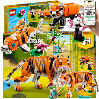 KLOCKI LEGO CREATOR 3w1 PREZENT DLA DZIECKA - 31129 TYGRYS 3w1 – ZWIERZĘTA Z KLOCKÓW • MAJESTATYCZNY TYGRYS + PANDA + KARPIE + EBOOK-1 KLOCKI LEGO CREATOR 3w1 PREZENT DLA DZIECKA - 31129 TYGRYS 3w1 – ZWIERZĘTA Z KLOCKÓW • MAJESTATYCZNY TYGRYS + PANDA + KARPIE + EBOOK-1