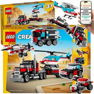 KLOCKI LEGO CREATOR 3w1 PREZENT DLA DZIECKA Ciężarówka i Helikopter 3w1 31146 + EBOOK-1 KLOCKI LEGO CREATOR 3w1 PREZENT DLA DZIECKA Ciężarówka i Helikopter 3w1 31146 + EBOOK-1