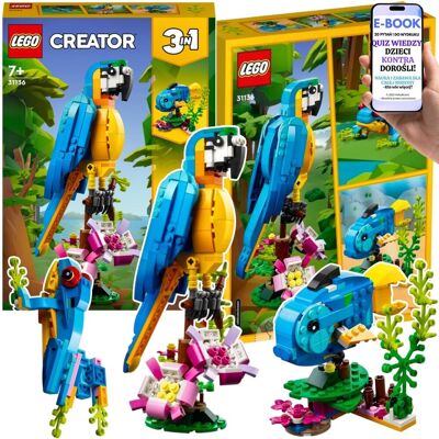 KLOCKI LEGO CREATOR 3w1 PREZENT DLA DZIECKA - Egzotyczna Papuga 31136 + EBOOK-2 KLOCKI LEGO CREATOR 3w1 PREZENT DLA DZIECKA - Egzotyczna Papuga 31136 + EBOOK-2