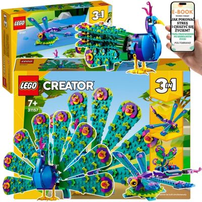 KLOCKI LEGO CREATOR 3w1 PREZENT DLA DZIECKA - Egzotyczny paw Ważka Motyl 31157 + EBOOK-1 KLOCKI LEGO CREATOR 3w1 PREZENT DLA DZIECKA - Egzotyczny paw Ważka Motyl 31157 + EBOOK-1