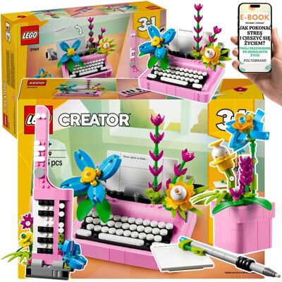 KLOCKI LEGO CREATOR 3w1 PREZENT DLA DZIECKA - Maszyna do pisania z kwiatami 31169 + EBOOK-1 KLOCKI LEGO CREATOR 3w1 PREZENT DLA DZIECKA - Maszyna do pisania z kwiatami 31169 + EBOOK-1
