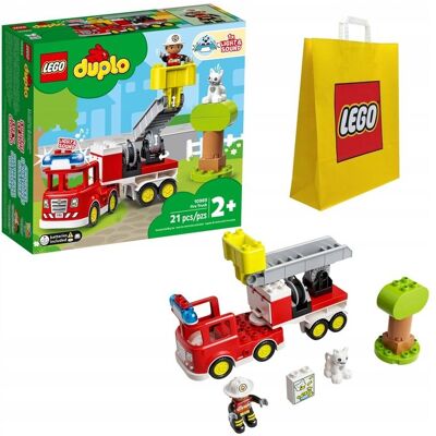 Klocki Lego Duplo 10969 Wóz Strażacki Straż Pożarna Zestaw Dla Dzieci +Torb Klocki Lego Duplo 10969 Wóz Strażacki Straż Pożarna Zestaw Dla Dzieci +Torb