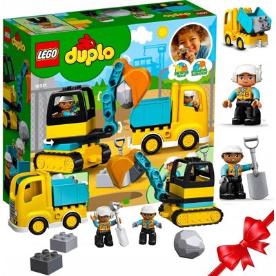 Klocki Lego Duplo Duża Kopara + Ciężarówka + Figurki Zestaw Xxl Na Prezent Klocki Lego Duplo Duża Kopara + Ciężarówka + Figurki Zestaw Xxl Na Prezent