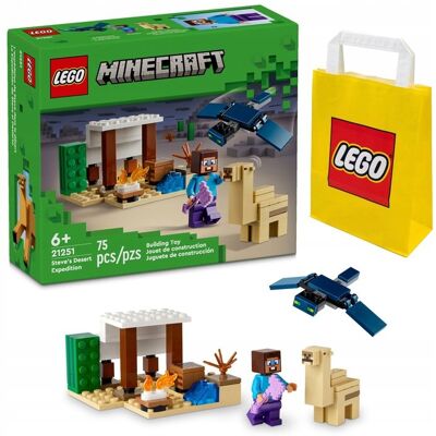 Klocki Lego Minecraft 21251 Pustynna Wyprawa Stevea Zestaw Dzieci + Torba Klocki Lego Minecraft 21251 Pustynna Wyprawa Stevea Zestaw Dzieci + Torba