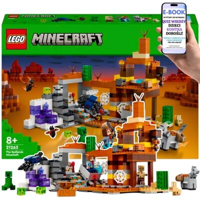 KLOCKI LEGO Minecraft Kopalnia w Badlandach –21263 PREZENT DLA DZIECKA 8+ – Eksplozje, Wagonik, Creeper™ i kryształy + EBOOK-2 KLOCKI LEGO Minecraft Kopalnia w Badlandach –21263 PREZENT DLA DZIECKA 8+ – Eksplozje, Wagonik, Creeper™ i kryształy + EBOOK-2