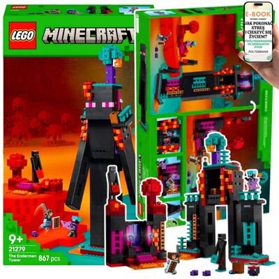 KLOCKI LEGO MINECRAFT PREZENT DLA DZIECI I DOROSŁYCH – (21279) Wieża Endermana z Portalem + Minifigurki + Broń + EBOOK-1 KLOCKI LEGO MINECRAFT PREZENT DLA DZIECI I DOROSŁYCH – (21279) Wieża Endermana z Portalem + Minifigurki + Broń + EBOOK-1