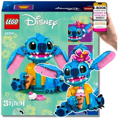 KLOCKI LEGO Stitch – PREZENT DISNEY DLA DZIECI (43249) Kultowa figurka do złożenia Idealna dla fanów Lilo i Stitch + EBOOK-3 KLOCKI LEGO Stitch – PREZENT DISNEY DLA DZIECI (43249) Kultowa figurka do złożenia Idealna dla fanów Lilo i Stitch + EBOOK-3