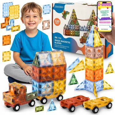 Pltb KLOCKI MAGNETYCZNE 3D 100EL AUTO EDUKACYJNE KONSTRUKCYJNE DLA DZIECI PREZENT ŚWIĄTECZNY + EBOOK Pltb KLOCKI MAGNETYCZNE 3D 100EL AUTO EDUKACYJNE KONSTRUKCYJNE DLA DZIECI PREZENT ŚWIĄTECZNY + EBOOK