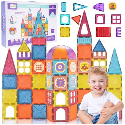 MalPlay Klocki Magnetyczne 3D Konstrukcyjne Edukacyjne 77 elementów MalPlay Klocki Magnetyczne 3D Konstrukcyjne Edukacyjne 77 elementów