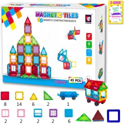 Pltb Klocki Magnetyczne 3D Magnetic Dla Dzieci 45El Panele Konstrukcyjne Prezent Dla Dziecka + Ebook Pltb Klocki Magnetyczne 3D Magnetic Dla Dzieci 45El Panele Konstrukcyjne Prezent Dla Dziecka + Ebook