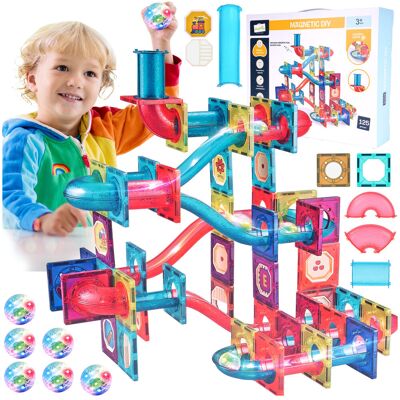 MalPlay Klocki Magnetyczne 3D Świecące Konstrukcyjne Edukacyjne 125 elementów MalPlay Klocki Magnetyczne 3D Świecące Konstrukcyjne Edukacyjne 125 elementów