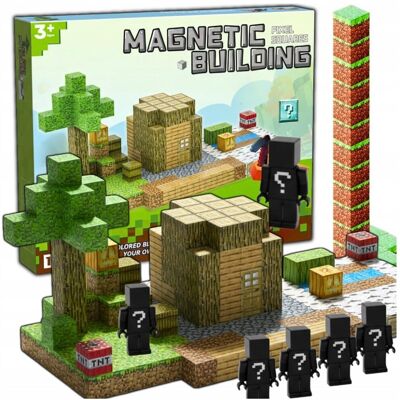 Inny producent Klocki Magnetyczne bloczki PIXEL sześciany konstrukcyjne 198el 6 figurek Inny producent Klocki Magnetyczne bloczki PIXEL sześciany konstrukcyjne 198el 6 figurek