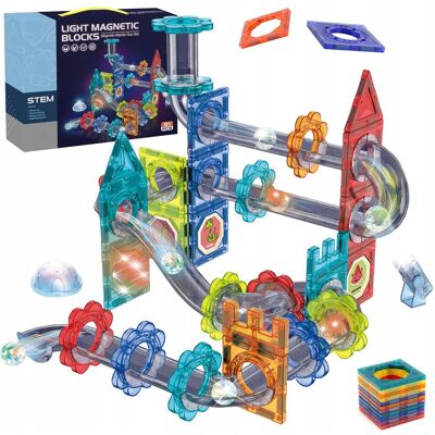 click4toys Klocki Magnetyczne Dla Dzieci Świecący Tor Kulkowy Konstrukcyjny Zestaw Led click4toys Klocki Magnetyczne Dla Dzieci Świecący Tor Kulkowy Konstrukcyjny Zestaw Led