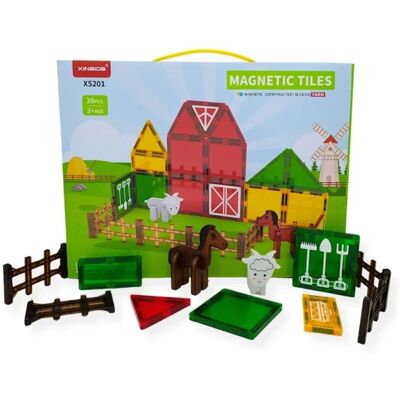 X-Bida Klocki magnetyczne farma 26 el. – Magnetic Tiles 3+ X-Bida Klocki magnetyczne farma 26 el. – Magnetic Tiles 3+