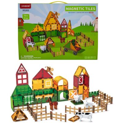 X-Bida Klocki magnetyczne farma 76 el. – Magnetic Tiles 3+ X-Bida Klocki magnetyczne farma 76 el. – Magnetic Tiles 3+