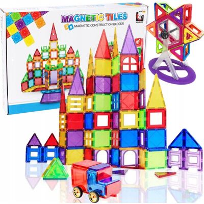 Kidino KLOCKI MAGNETYCZNE KONSTRUKCYJNE 3D EDUKACYJNE UKŁADANKA 106 el DLA DZIECI Kidino KLOCKI MAGNETYCZNE KONSTRUKCYJNE 3D EDUKACYJNE UKŁADANKA 106 el DLA DZIECI