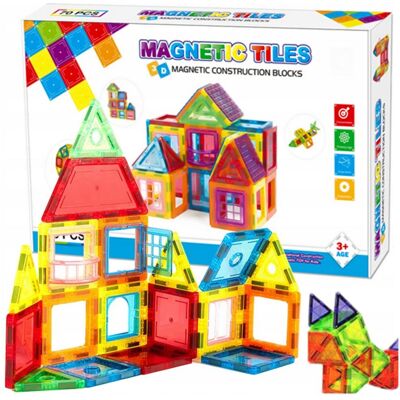 JP MAX Klocki Magnetyczne Konstrukcyjne Edukacyjne Duże Panele Układanka 3D 70 El JP MAX Klocki Magnetyczne Konstrukcyjne Edukacyjne Duże Panele Układanka 3D 70 El