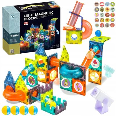 Inny producent Klocki Magnetyczne Konstrukcyjne Edukacyjne Świecący Tor LED Dzieci 75 el Inny producent Klocki Magnetyczne Konstrukcyjne Edukacyjne Świecący Tor LED Dzieci 75 el