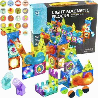 Inny producent Klocki Magnetyczne Konstrukcyjne Edukacyjne Świecący Tor Puzzle 75El Inny producent Klocki Magnetyczne Konstrukcyjne Edukacyjne Świecący Tor Puzzle 75El