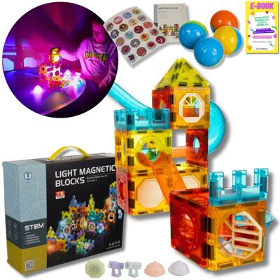 Pltb KLOCKI MAGNETYCZNE Konstrukcyjne Edukacyjne Zestaw Układanka Świecące Kulki 77 KLOCKI PREZENT DLA DZIECKA + EBOOK Pltb KLOCKI MAGNETYCZNE Konstrukcyjne Edukacyjne Zestaw Układanka Świecące Kulki 77 KLOCKI PREZENT DLA DZIECKA + EBOOK
