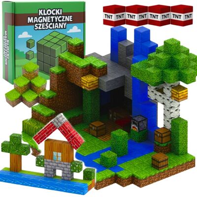Inny producent KLOCKI MAGNETYCZNE KONSTRUKCYJNE PIXELE MINECRAFT 3D KOSTKI SZEŚCIANY + 6 LUDZIKÓW ZESTAW 212SZT XXL Inny producent KLOCKI MAGNETYCZNE KONSTRUKCYJNE PIXELE MINECRAFT 3D KOSTKI SZEŚCIANY + 6 LUDZIKÓW ZESTAW 212SZT XXL