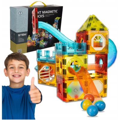 Inny producent KLOCKI MAGNETYCZNE KONSTRUKCYJNE ŚWIECĄCY TOR Dla Dzieci MAGNETIC TILES 75 Inny producent KLOCKI MAGNETYCZNE KONSTRUKCYJNE ŚWIECĄCY TOR Dla Dzieci MAGNETIC TILES 75