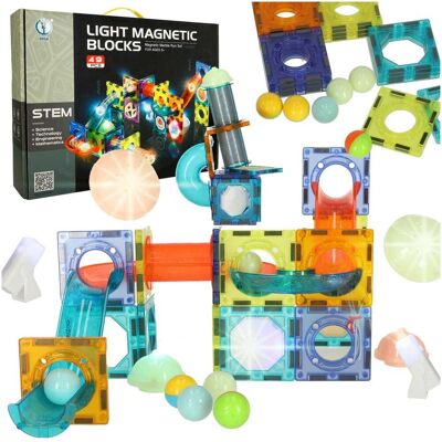 Artemis Klocki Magnetyczne Konstrukcyjne Tor Kulkowy Świecący Zestaw 49 Elementów Artemis Klocki Magnetyczne Konstrukcyjne Tor Kulkowy Świecący Zestaw 49 Elementów