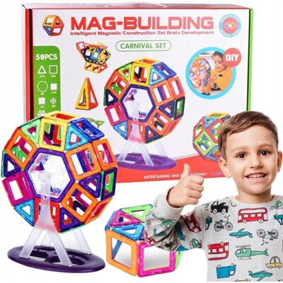NICEKIDS Klocki magnetyczne konstrukcyjne zestaw 59 el. 630 NICEKIDS Klocki magnetyczne konstrukcyjne zestaw 59 el. 630