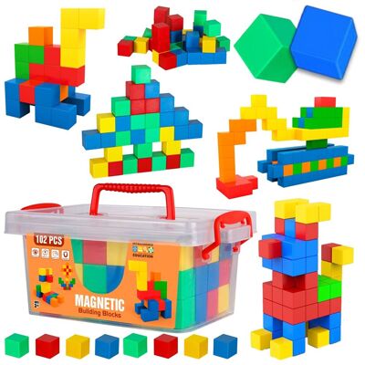 Doris KLOCKI MAGNETYCZNE KOSTKI 3D Kostrukcyjnen Sześciany Mocne Magnesy Bloczki Bloki Budowlane Zestaw w kuferku 102 el piksele pixele Doris KLOCKI MAGNETYCZNE KOSTKI 3D Kostrukcyjnen Sześciany Mocne Magnesy Bloczki Bloki Budowlane Zestaw w kuferku 102 el piksele pixele