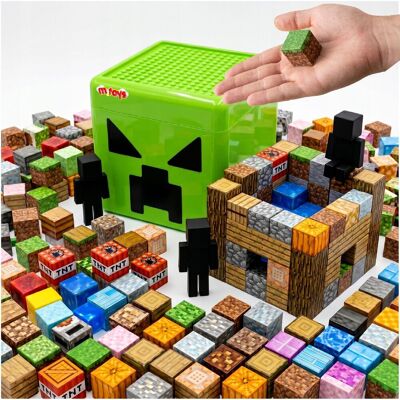 MTOYS KLOCKI MAGNETYCZNE KOSTKI PIKSELE 3D KONSTRUKCYJNE +PUDEŁKO MINECRAFT 150EL MTOYS KLOCKI MAGNETYCZNE KOSTKI PIKSELE 3D KONSTRUKCYJNE +PUDEŁKO MINECRAFT 150EL