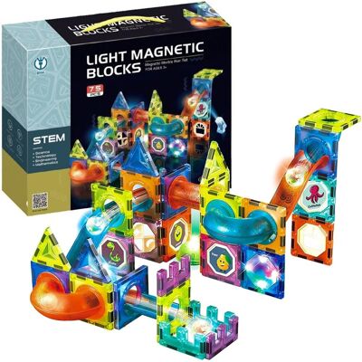 click4toys Klocki Magnetyczne Panele 75 el Zestaw Świecący Tor click4toys Klocki Magnetyczne Panele 75 el Zestaw Świecący Tor