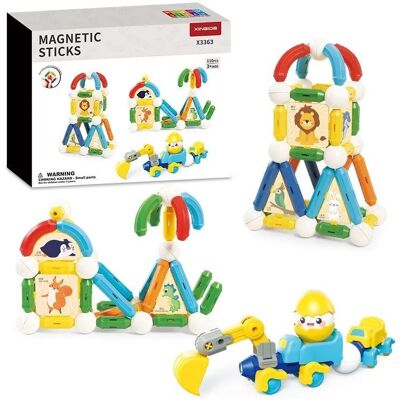 Xinbida Klocki magnetyczne patyczki 110 el. zestaw edukacyjny dla dzieci tęczowy Xinbida Klocki magnetyczne patyczki 110 el. zestaw edukacyjny dla dzieci tęczowy
