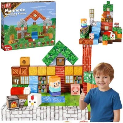 Norimpex Klocki magnetyczne pixelowe bloki do układania 100 el. dla dzieci 3 4 5 Norimpex Klocki magnetyczne pixelowe bloki do układania 100 el. dla dzieci 3 4 5