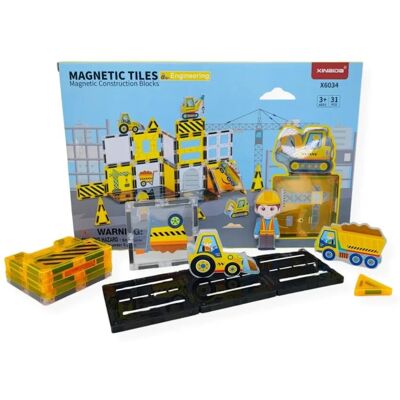 X-Bida Klocki magnetyczne plac budowy 31 elementów – Magnetic Tiles 3+ X-Bida Klocki magnetyczne plac budowy 31 elementów – Magnetic Tiles 3+