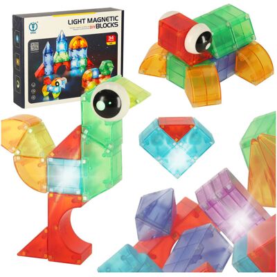 Artemis Klocki Magnetyczne Świecące dla Dzieci Zestaw Konstrukcyjny Edukacyjny 34el Artemis Klocki Magnetyczne Świecące dla Dzieci Zestaw Konstrukcyjny Edukacyjny 34el