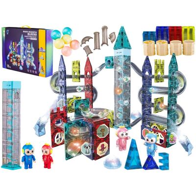 Lean Toys Klocki Magnetyczne,Świecące Tor Kulkowy Dla Dzieci Lean Toys Klocki Magnetyczne,Świecące Tor Kulkowy Dla Dzieci