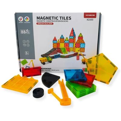 X-Bida Klocki magnetyczne XL 88 el – Magnetic Tiles - duży zestaw 3+ X-Bida Klocki magnetyczne XL 88 el – Magnetic Tiles - duży zestaw 3+