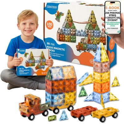 Pltb KLOCKI MAGNETYCZNE XXL ZESTAW 100 ELEMENTÓW AUTO + KOŁA 3D DLA DZIECI PREZENT DLA CHŁOPCA SYNA + EBOOK-1 Pltb KLOCKI MAGNETYCZNE XXL ZESTAW 100 ELEMENTÓW AUTO + KOŁA 3D DLA DZIECI PREZENT DLA CHŁOPCA SYNA + EBOOK-1