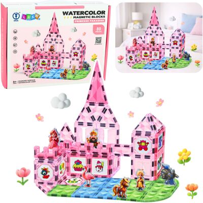 Lean Toys Klocki Magnetyczne Z Figurkami Farby Karty Do Malowania Różowe 80 el. Lean Toys Klocki Magnetyczne Z Figurkami Farby Karty Do Malowania Różowe 80 el.