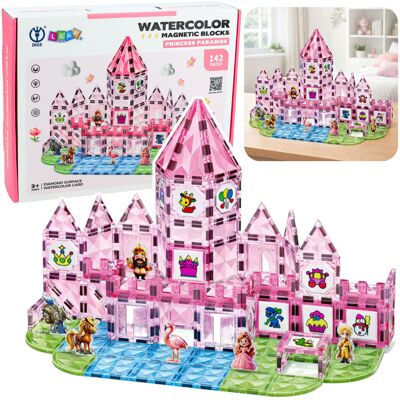 Lean Toys Klocki Magnetyczne Z Figurkami Pigmenty Karty Do Malowania Różowe 142 el. Lean Toys Klocki Magnetyczne Z Figurkami Pigmenty Karty Do Malowania Różowe 142 el.
