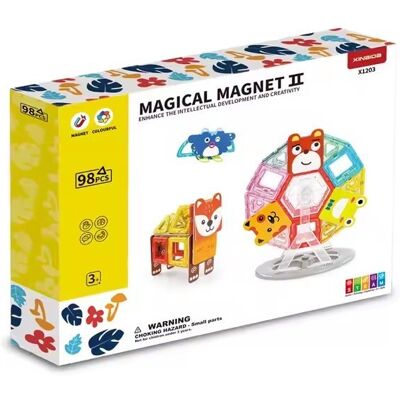 Xinbida Klocki magnetyczne ZOO dla dzieci 3+ – zestaw kreatywny zwierząt 98 el Xinbida Klocki magnetyczne ZOO dla dzieci 3+ – zestaw kreatywny zwierząt 98 el