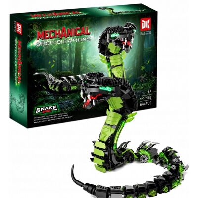 Greenzone Klocki Mechaniczny Wąż Cobra Snake 689 el. Świecące Oczy Greenzone Klocki Mechaniczny Wąż Cobra Snake 689 el. Świecące Oczy