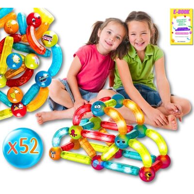 Pltb Klocki Prezent Świecące Klocki Magnetyczne Konstrukcyjne Edukacyjne Układanka Świecący Tor 52El + Ebook Pltb Klocki Prezent Świecące Klocki Magnetyczne Konstrukcyjne Edukacyjne Układanka Świecący Tor 52El + Ebook