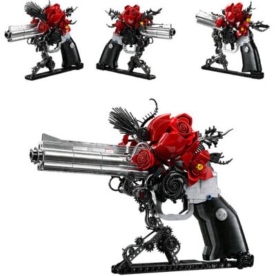 Bezmarkowe Klocki Rewolwer Pistolet Róże 650+ elementów 8+ Guns & Petals Model DIY Bezmarkowe Klocki Rewolwer Pistolet Róże 650+ elementów 8+ Guns & Petals Model DIY